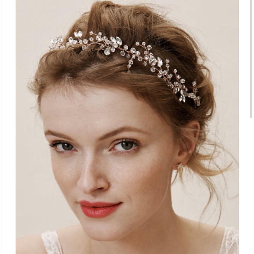 BHLDN Finola Halo Wedding Headpiece Rose Gold